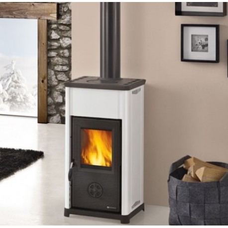 Fogão a lenha Nordica Extraflame Tea 6.6kW branco