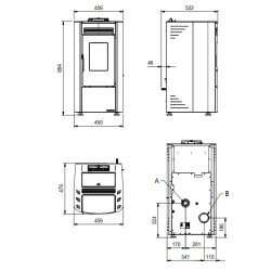 Ventilated pellet stove La Nordica Extraflame Ketty Evo 2.0 7kW Bordeaux