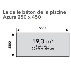 Piscine Bois Ubbink Azura 250x450 H126cm Liner bleu