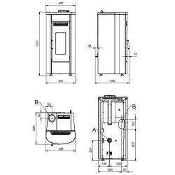 Poêle à granulés ventilé La Nordica Extraflame Klaudia 8kW Bordeaux