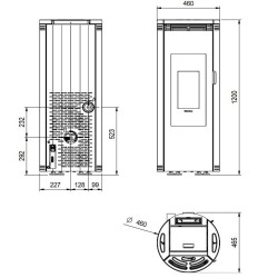 Pelletofen La Nordica Extraflame Luisella 5kW schmal belüftet Bordeaux