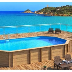 Piscine Bois Octogonale Weva 840x489xh146 BWT myPOOL