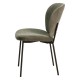 Set of 2 Dining Chairs Green Fabrics with Black Metal Base Bala VeryForma