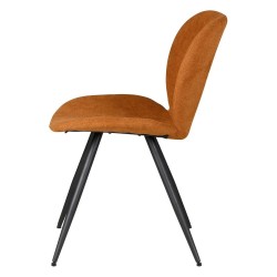 Conjunto de 2 Cadeiras de Jantar Ania Tecido Ferrugem Base Black Metal VeryForma