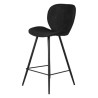 Lot de 2 Chaises plan de travail Ania Tissu Noir Piétement Métal VeryForma