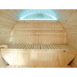 Sauna exterior Gaïa Luna 6 plazas Holl's en Epicea