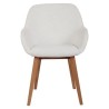 Lot de 2 Fauteuils Repas Tea effet bouclette Blanche avec Piétement Chêne massif VeryForma.
