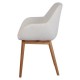 Set of 2 Armchairs Meal Tea effect White loop with VeryForma solid oak base.