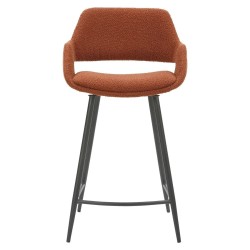 Conjunto de 2 Cadeiras Workbench Eme fivela de tecido Caramel Base Metal VeryForma