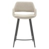 Set of 2 Chairs Worktop Eme fabric loop Caramel Base Metal VeryForma