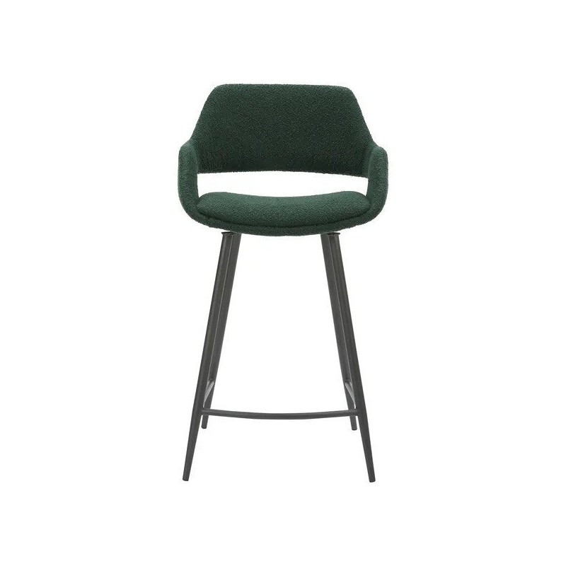 Set of 2 Chairs Worktop Eme fabric buckle green fir Base Metal VeryForma