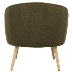 Sillón Fira rizo efecto Caqui base Árbol de caucho macizo VeryForma