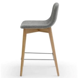 Set di 2 Sedie Piano di lavoro Aty Tessuto Grigio Base Frassino VeryForma