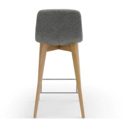 Set di 2 Sedie Piano di lavoro Aty Tessuto Grigio Base Frassino VeryForma