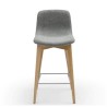 Set of 2 Chairs Worktop Aty Grey Fabric Base Ash VeryForma