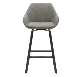 Set di 2 Sedie piano di lavoro girevole Soft Fabric Grigio VeryForma