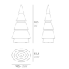 Sapin de Noel Forest Vondom LED Hauteur 150 Eclairage