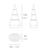 Sapin de Noel Multicolor Forest Vondom Hauteur 100 Led RGBW