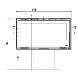 Poêle à Bois Ferlux Enya 100 pied central 12.5 kW