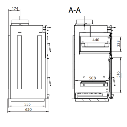 Ferlux Pratic 80 built-in steel oven barbecue with glass doors