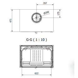 Ferlux Afar Holzofen aus Gusseisen auf dem Boden 15,9 kW