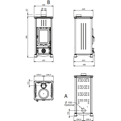 La Nordica Emiliana Steel 6.5kW fogão a lenha antracite preto