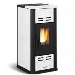 Estufa de pellets ventilada Extraflame Serafina Lux Evo 8kW Blanco