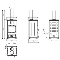 Estufa de leña con recuperación de calor La Nordica Concita 2.0 Acero 13kW