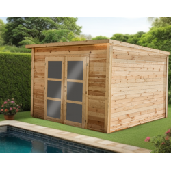 Poolhouse Log Shelter 28mm Bahia Habrita 10m2