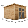 Abri Poolhouse madriers 28mm Bahia Habrita 10m2