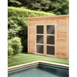 Abri Poolhouse madriers 28mm Bahia Habrita 10m2