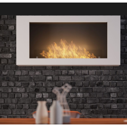 Infire Murall 1200 Lareira a Bioetanol com Vidro 3 kW Branco