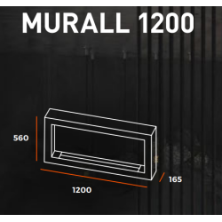 Infire Murall 1200 Lareira a Bioetanol com Vidro 3 kW Preto