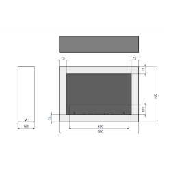 Infire Murall 800 Lareira a Bioetanol com Vidro 2 kW Branco