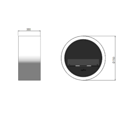 Cheminée au bioéthanol Infire Incyrcle avec vitre 2 kW Noir