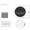 Infire Incyrcle lareira de bioetanol com vidro 2 kW Preto