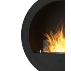 Cheminée au bioéthanol Infire Incyrcle avec vitre 2 kW Noir