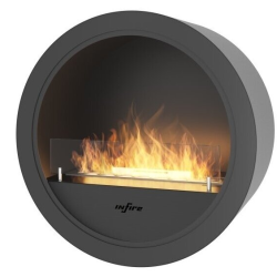 Infire Incyrcle Suspended Bioethanol Fireplace 2 kW Black with Glass