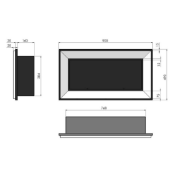 Cheminée au bioéthanol SIMPLEfire Frame 900 inox avec 1 vitre