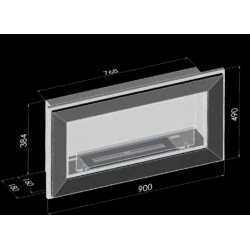 Cheminée au bioéthanol SIMPLEfire Frame 900 inox avec 1 vitre