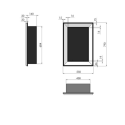 Cheminée au bioéthanol SIMPLEfire Frame 550 Inox avec 1 vitre