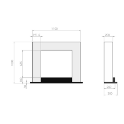 Cheminée au bioéthanol Infire Inportal2 blanc avec 1 vitre