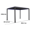 Elektrische bioklimatische Pergola Aluminium LED-Streifen 12m2