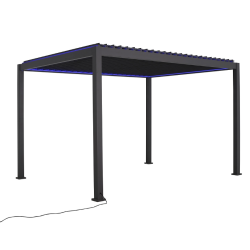 Elektrische bioklimatische Pergola Aluminium LED-Streifen 12m2