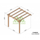 Anlehnpergola aus rohem Holz Palma 3x3m 9m2