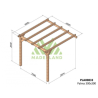 Lean-to pergola in raw wood Palma 3x3m 9m2