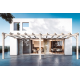 Anlehnpergola aus rohem Holz Sevilla 5x4m 20m2