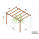 Aangebouwde pergola in ruw hout Cadiz 4x3m 12m2