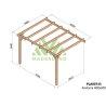 Pergolato addossato in legno grezzo Andorra 4x3m 12m2