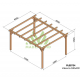 Vrijstaande massief houten pergola Valencia 500x400m 20m2